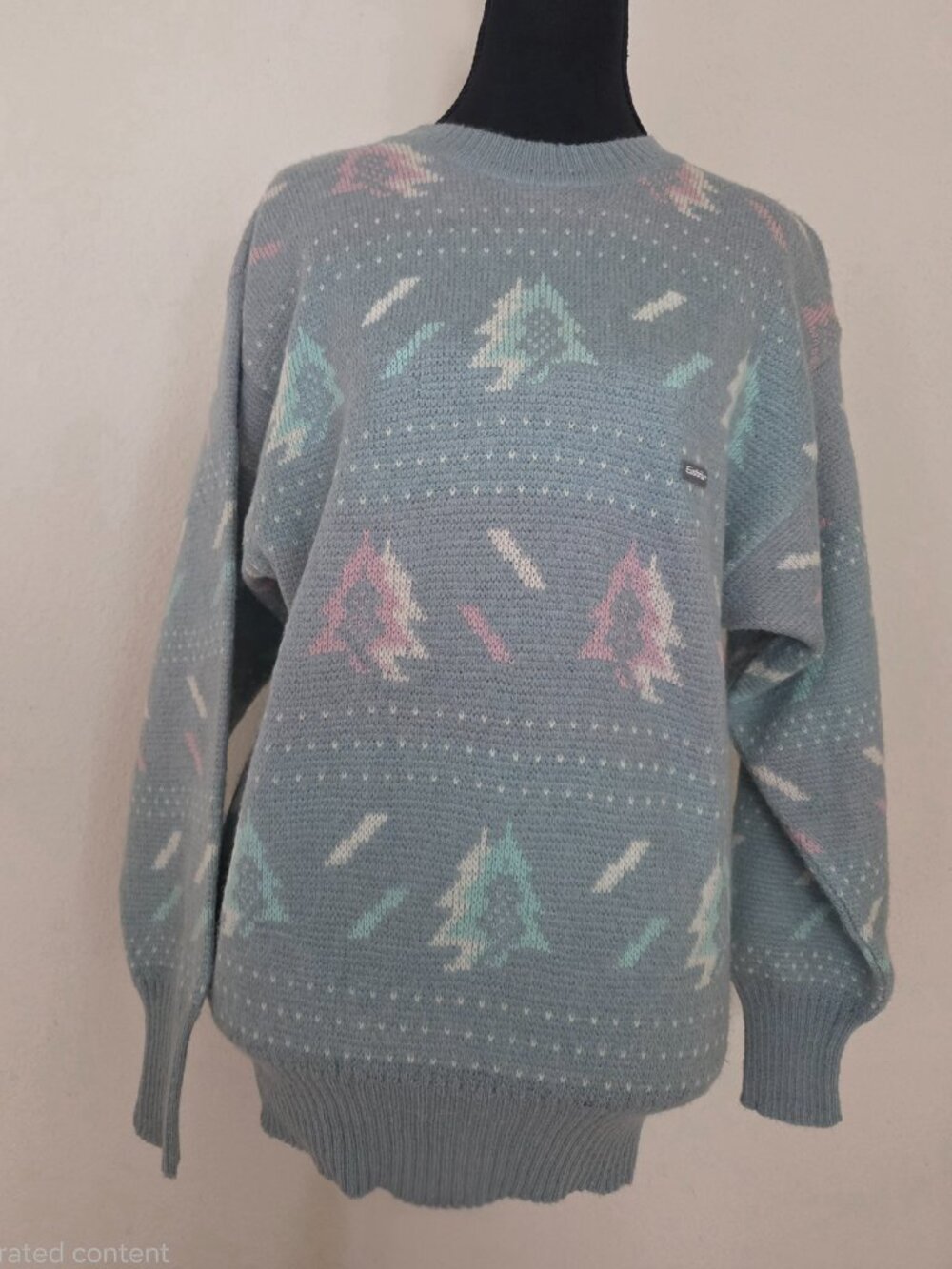 Vintage Pastel Eisbar Wool Blend Sizes M or 38 Pastel Color Sweater with Trees